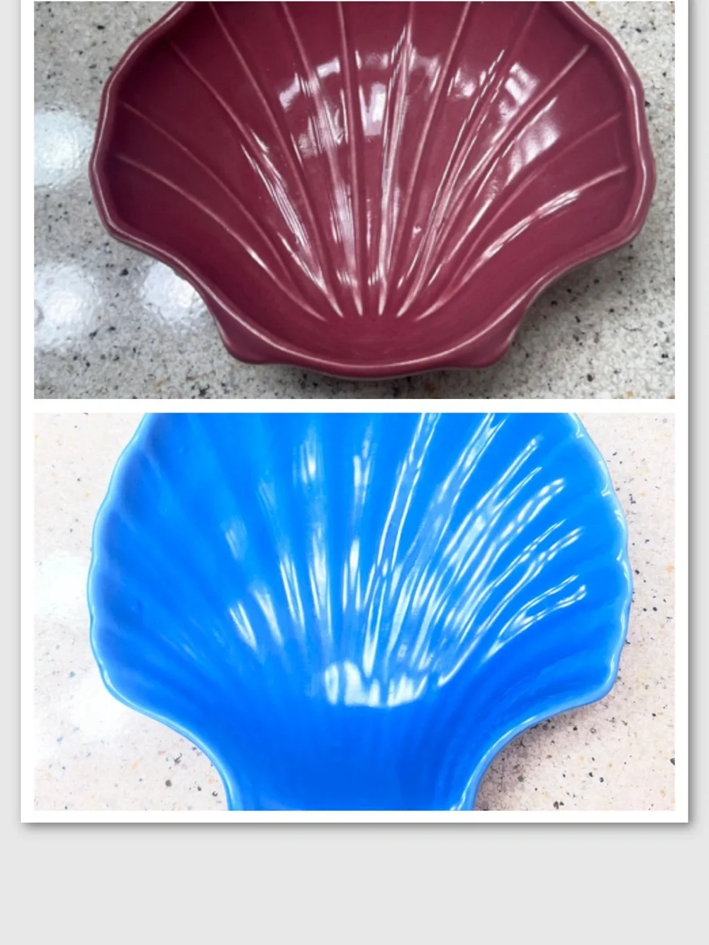 VTG Pfaltzgraff Nantucket Shell Trinket Dishes Set 2 Pink Blue Coastal Decor USA
